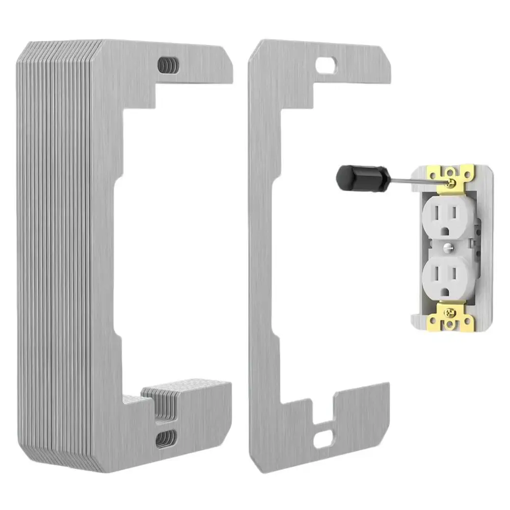 C-förmige Metall-Wandplatten-Abstandshalter, Auslass-Unterlegscheiben, zur Fixierung lockerer, versenkter Steckdosen für Standard-Einzelsteckdosen-Boxen, Heimrenovierung. – Detail 14