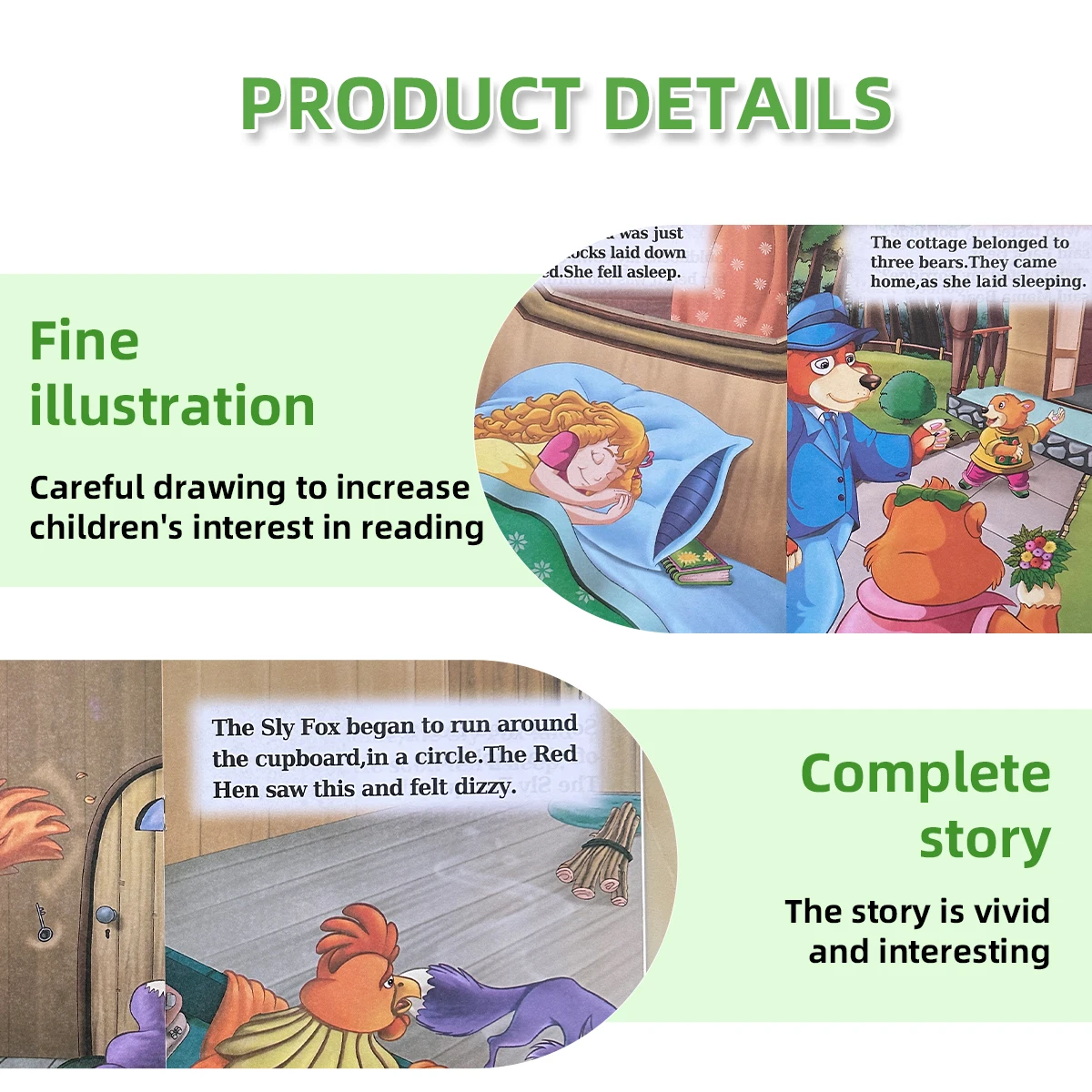 Kids English Fairy Tale Picture Books Set, 6 Classic Storybooks for Early Childhood Education, Bedtime Reading Books, Preschool