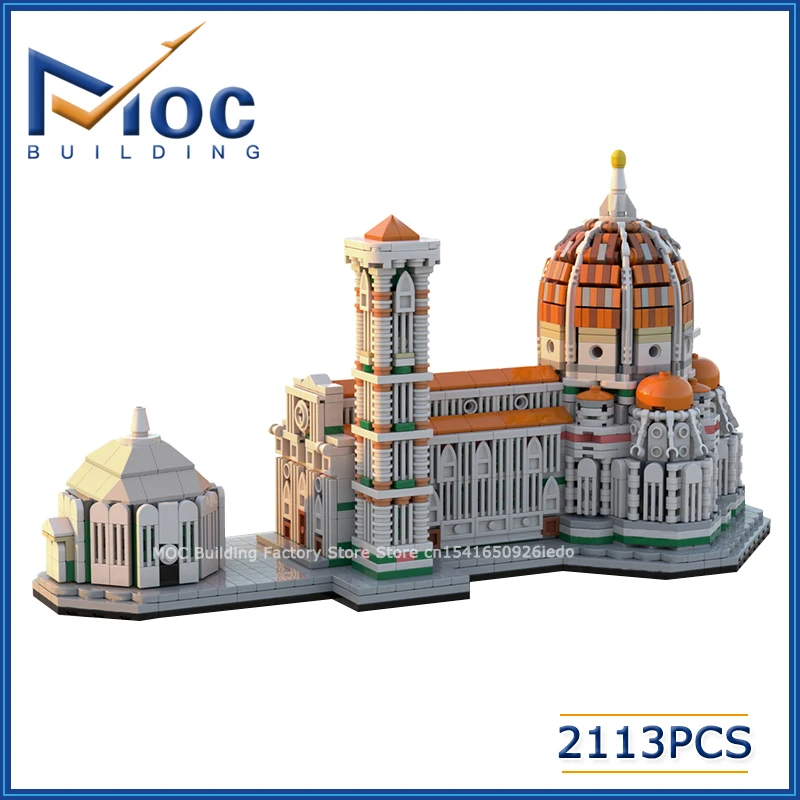 MOC ビルディングブロッククラシックイタリアスタイル建築モジュラー大聖堂 1:800 モデル DIY アセンブリレンガコレクションおもちゃクリスマスギフト