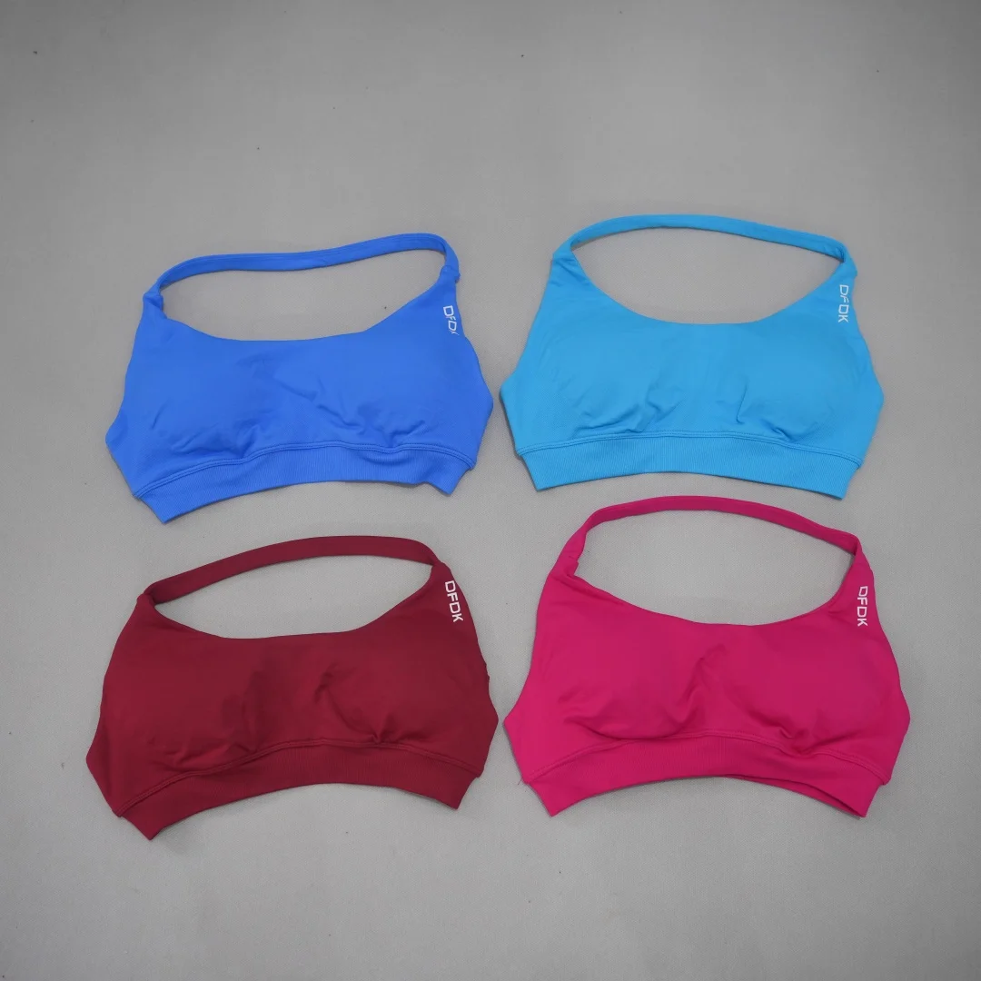 DFDK Women Seamless Sports Bra High Support Push Up Backless Yoga Top Breathable Elastic Gym Workout Running Fitness Athletic Ca