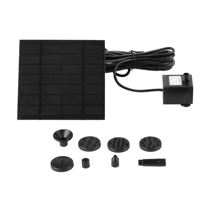 ABJI-Solar Water Pump Solar Panel Fountain Pump Pool Pond Garden Water Sprinkler Sprayer For Bird Bath/Pond/Garden
