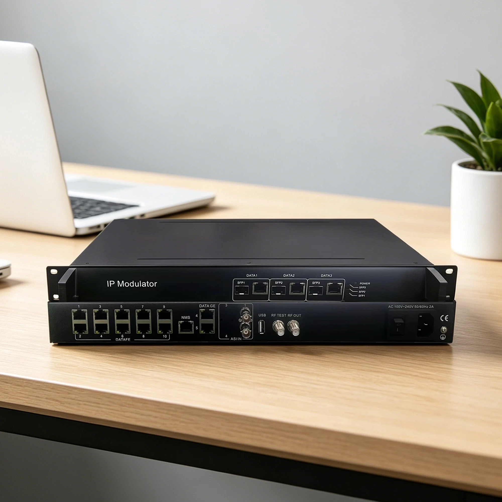 Modulador IP ASI SFP para RF DVB-T ISDBT DVB-C 16 20 24 28 32 Transportadora Multiplexagem Scrambling DTV Modulador CATV