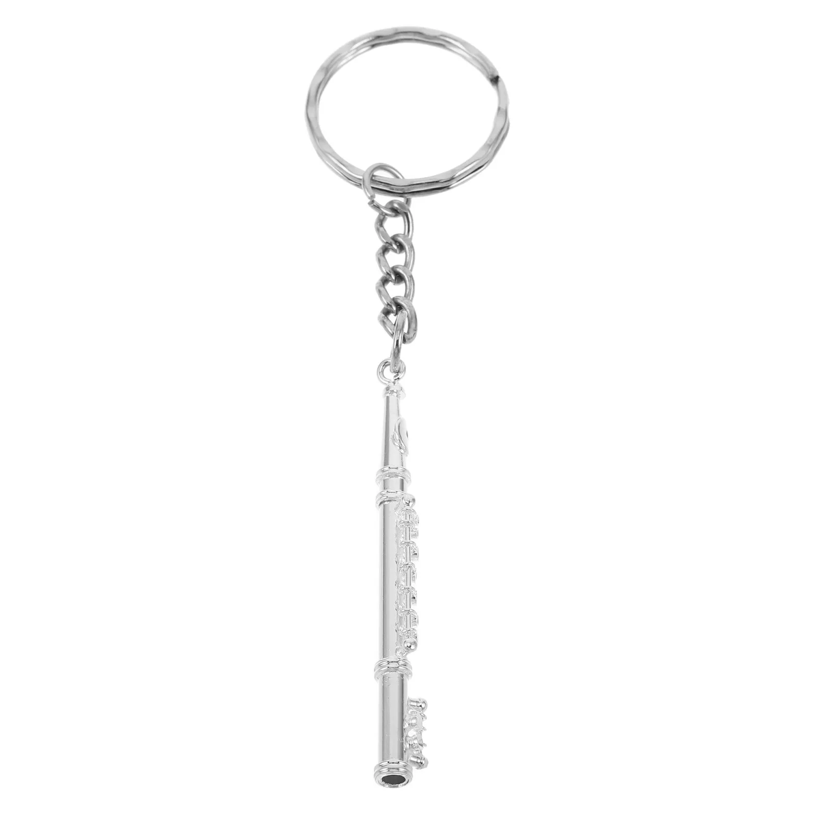 Mini Flute Keychain Solid Copper Detailed Musical Instrument Pendant for Backpack Keys Musician Gift Musical Accessory