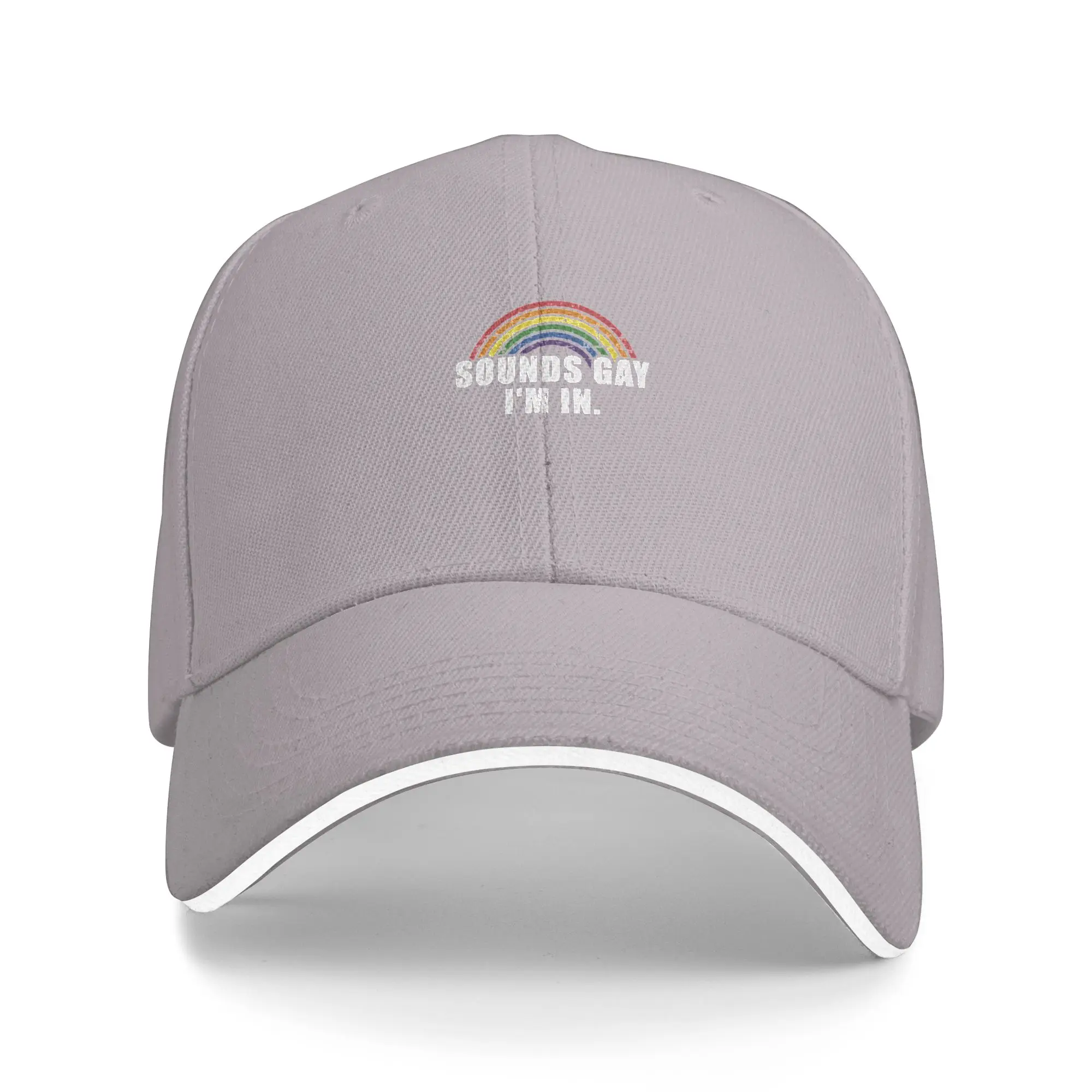 Hot Sale Funny sounds gay I m in - LGBT Pride Baseball Cap  Relaxed Fit Men's Panama Hat Daily Wear Men's Panama Hat