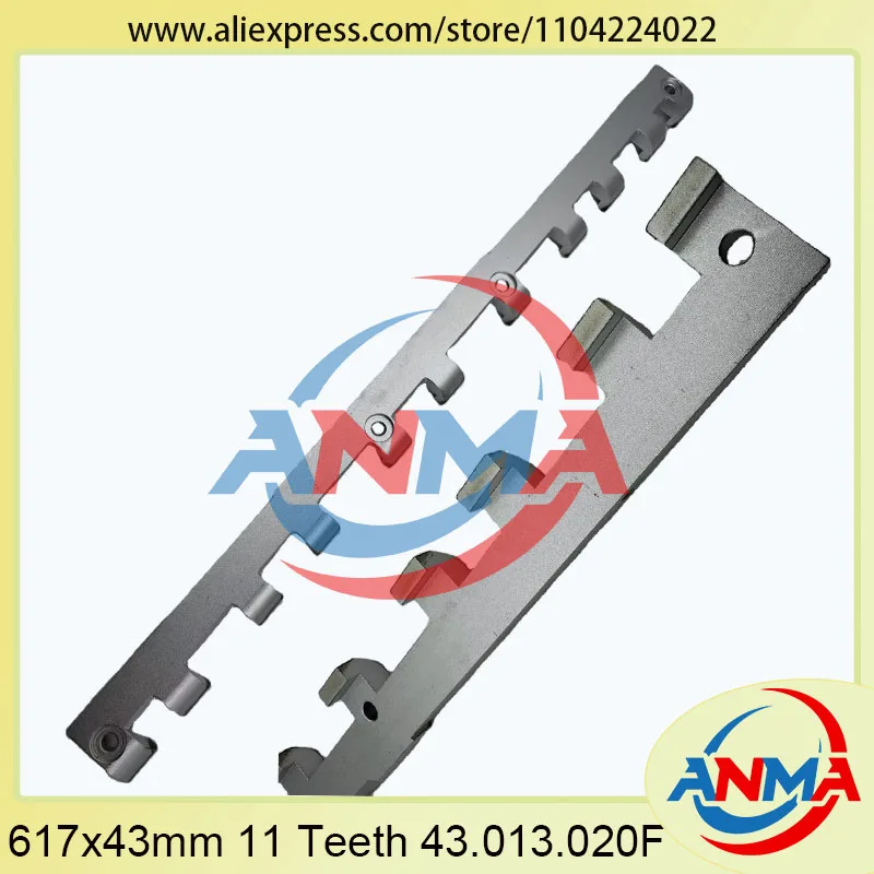 For Ranger Drum MO Printing Parts MO Resting Bar 617x43mm 11 Teeth 43.013.020F 43.013.020 Gripper Bar