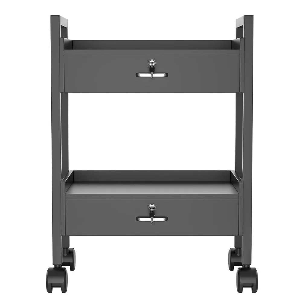 

Salon Beauty Cabinet Cart Trolley 2-Layer Rolling Storage Drawer Organizer Wheels Lockable Tool Salon Station Barber Stylist Equ