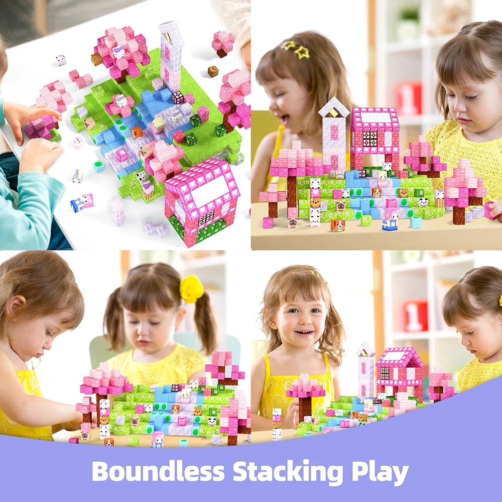 Magnetic Building Blocks Mine World Magnetic Cave World Brick Cube Toys Set STEM Sensory Best Gift for Boy Girl Children