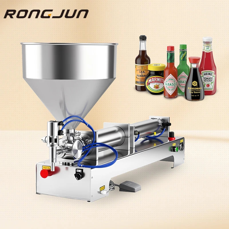 30-300ml Honey Peanut Butter Bean Paste Scrub Jam Thick Soda Liquid Oil Juice Beer Semi-Automatic Piston Horizontal Machine