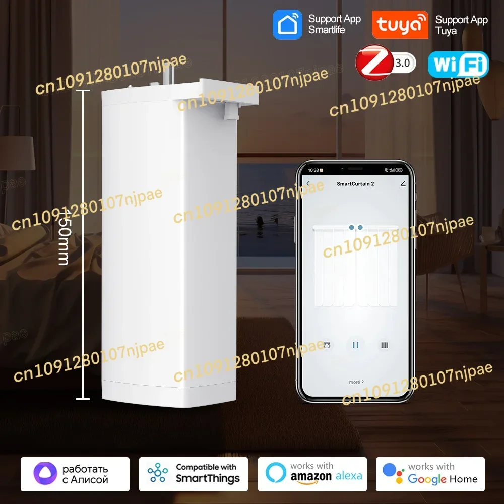 

generation 4th Tuya WIFI/Zigbee Smart Electric Curtain Motor with 1 channel Remote Voice Control Alexa Google home Assistant