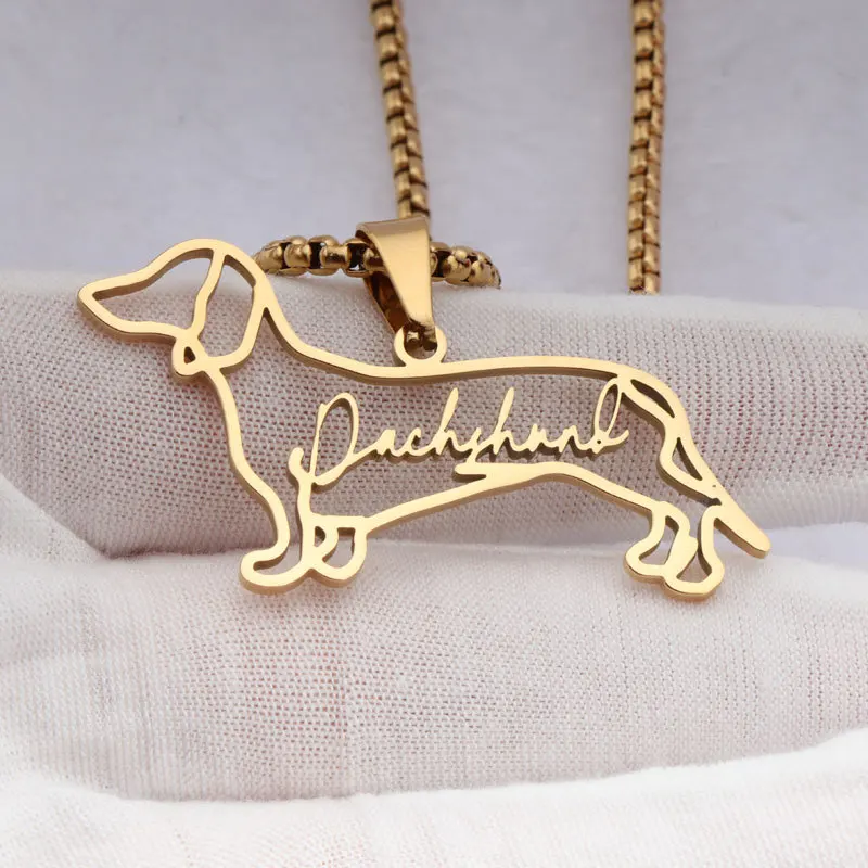 Custom Pet Name Pendant Necklace Stainless Steel Corn Chain Personalized Inline Script Engraved Charm Gift for Pet Lovers Family