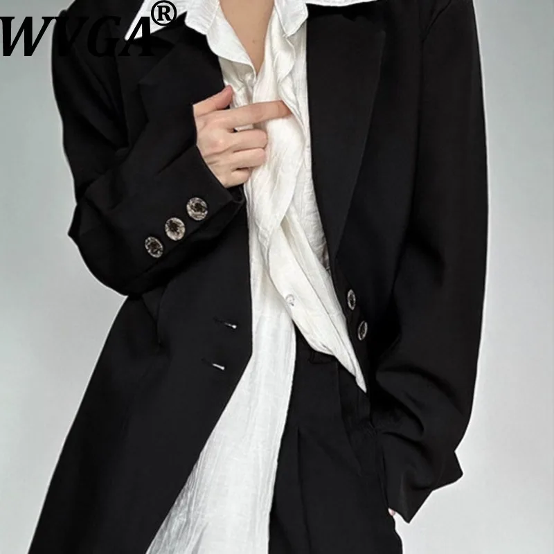 

WVGA Spring Autumn New Men Tide Yamamoto Style Turn-Down Collar Trendy Blazers Niche Chic Casual Long Sleeved Jackets Ins W15372