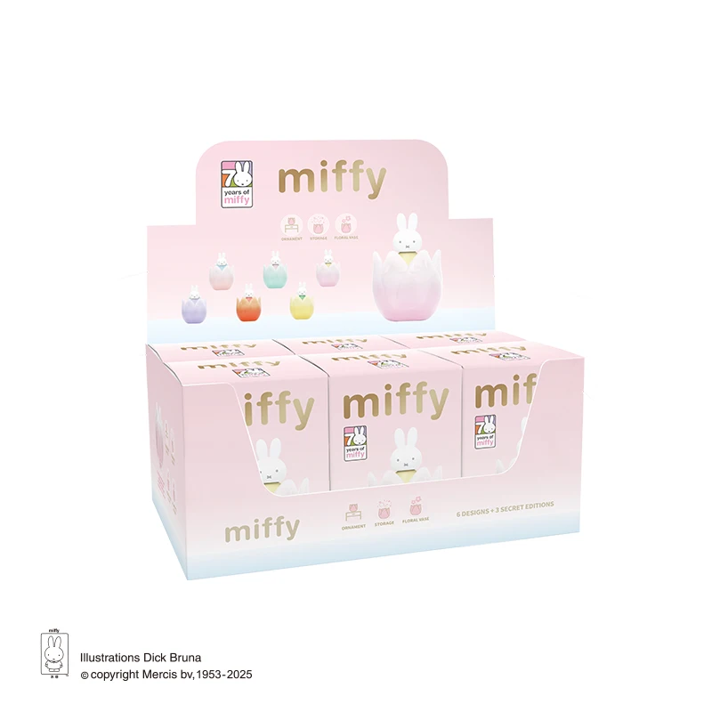 Original Miffy Tulip Series Kawaii Small Item Storage Plant Basin Home Decoration Anime Peripheral Figure Doll Gift To