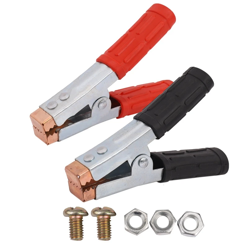 2x Crocodile Clips HEAVY DUTY Copper Battery Test Alligator Clamps-A73M