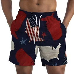 Hawaii Trendy Heren Bloemen Ster Bar Sneldrogende Man Badpak Shorts Zomer 3d Losse Strand Sportbord Mannelijke Badkleding Zwemkleding