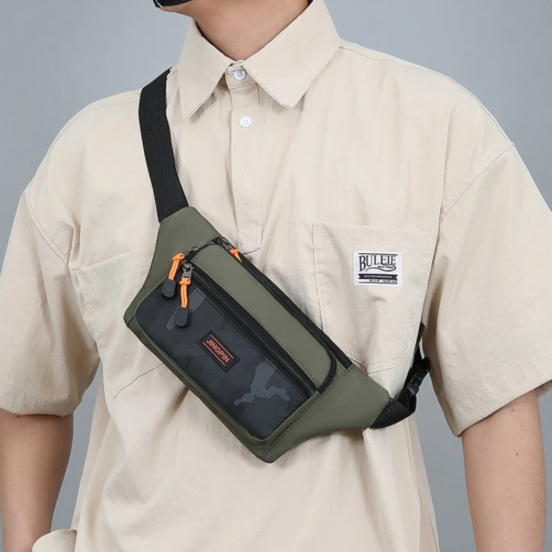 Men's New Casual Large-capacity Water-proof Waist Pack, Multi-compartment Mobile Phone Bag, Fashionable Change Bag