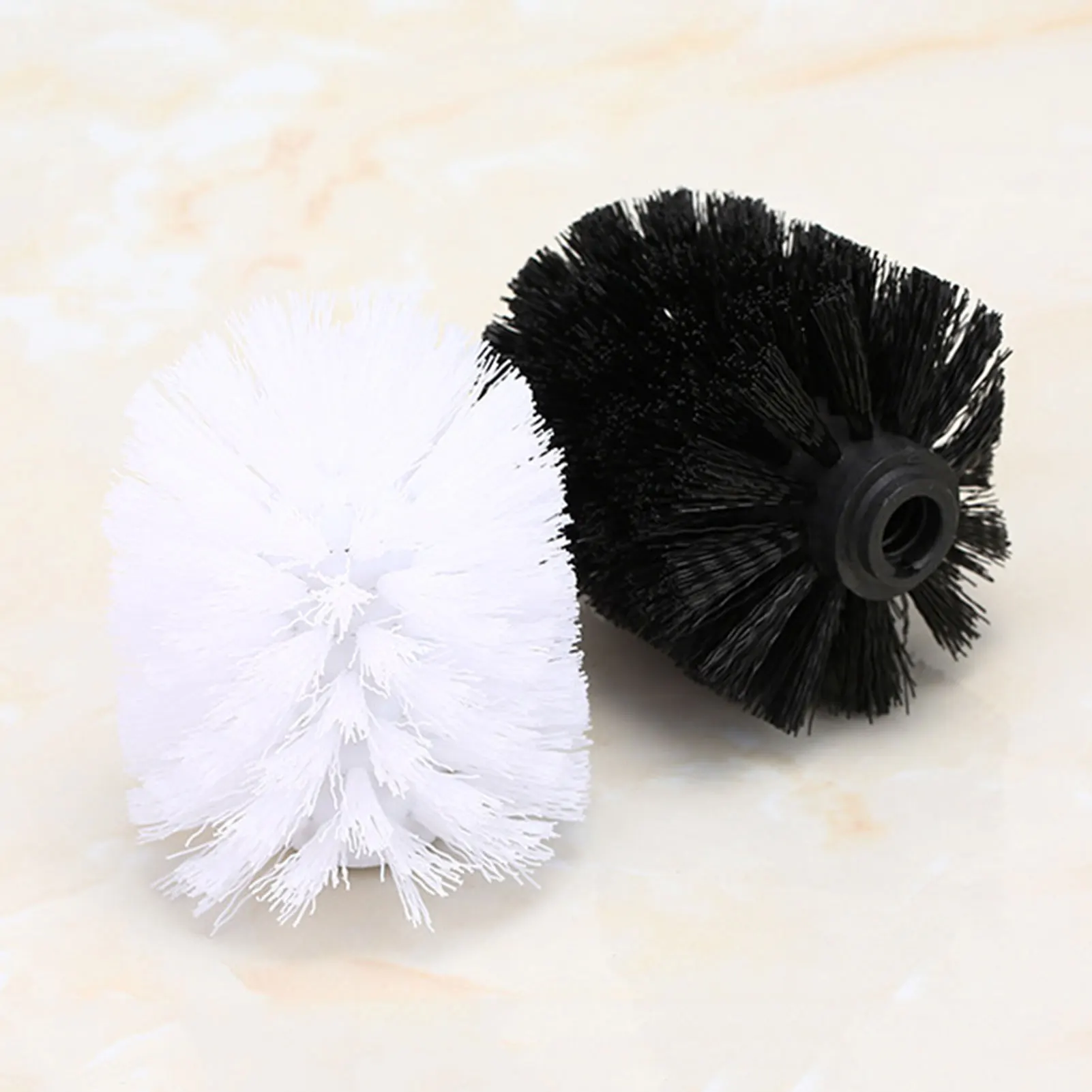 Brosse de Toilette Universelle avec Tête de Remplacement, Accessoire de Rangement avec Poils Rigides