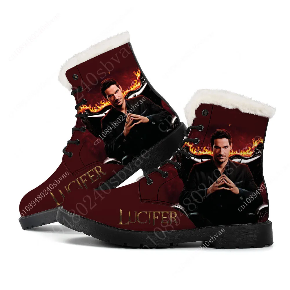 Lucifer Plush Boots Mens Womens Teenager Shoes Casual Boot Casual Outdoor Light High Quality Print on Demand Customize Shoe