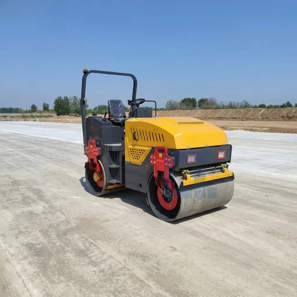 Road Roller Compactor Hydraulic Double Drum Vibratory Mini Asphalt Compactor Large Exciting Force For Municipal Sidewalk