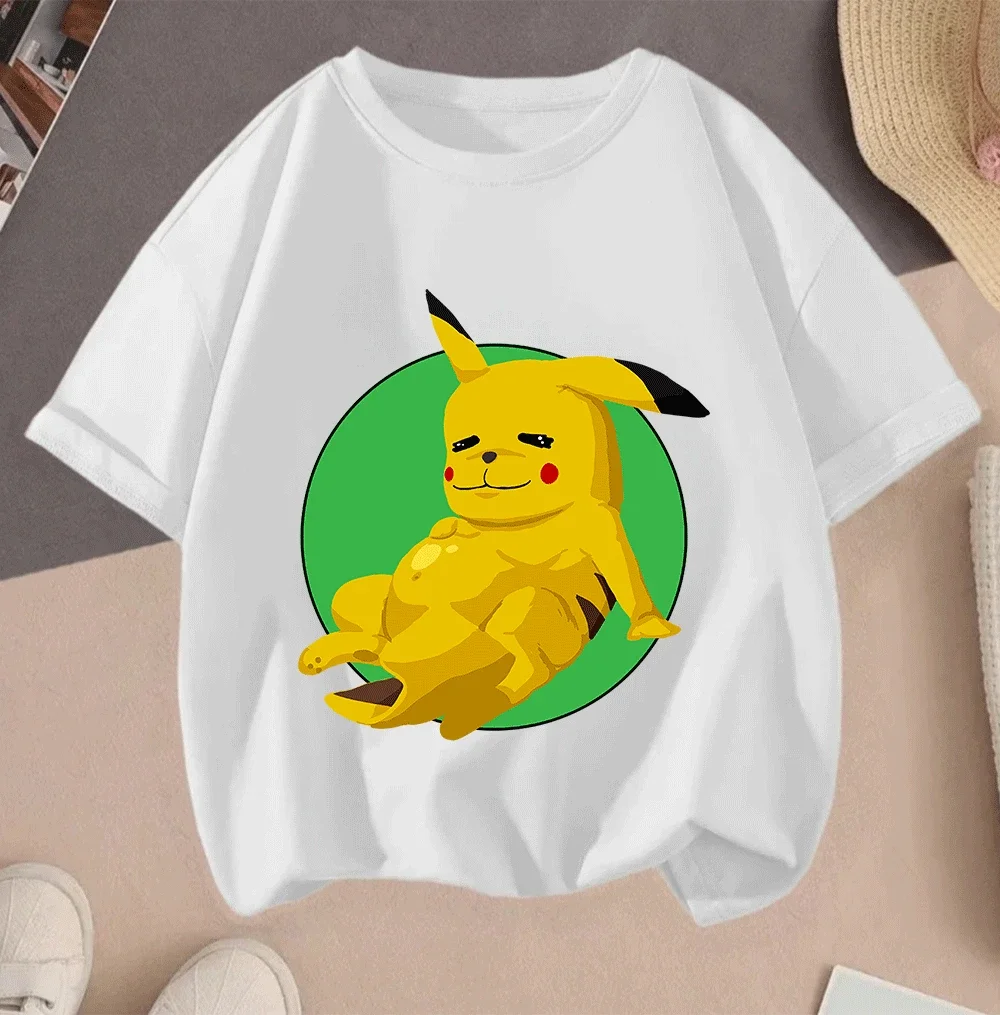 

Hot Sale Casual Summer Short Sleeve Tees 2026 2D Pikachu Cartoon Print For Teenagers Children Boys Girls