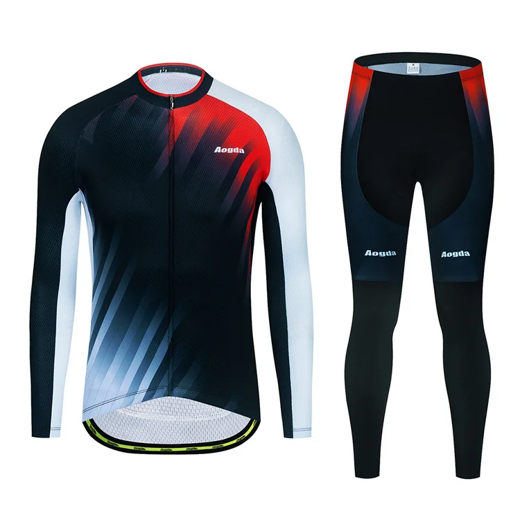 

Cycling Sets Clothes Long Sleeve Jersey Man Bib Set Autumn Bicycle Men's Outfit Breathable Clothing Complete Summer Suit Wear