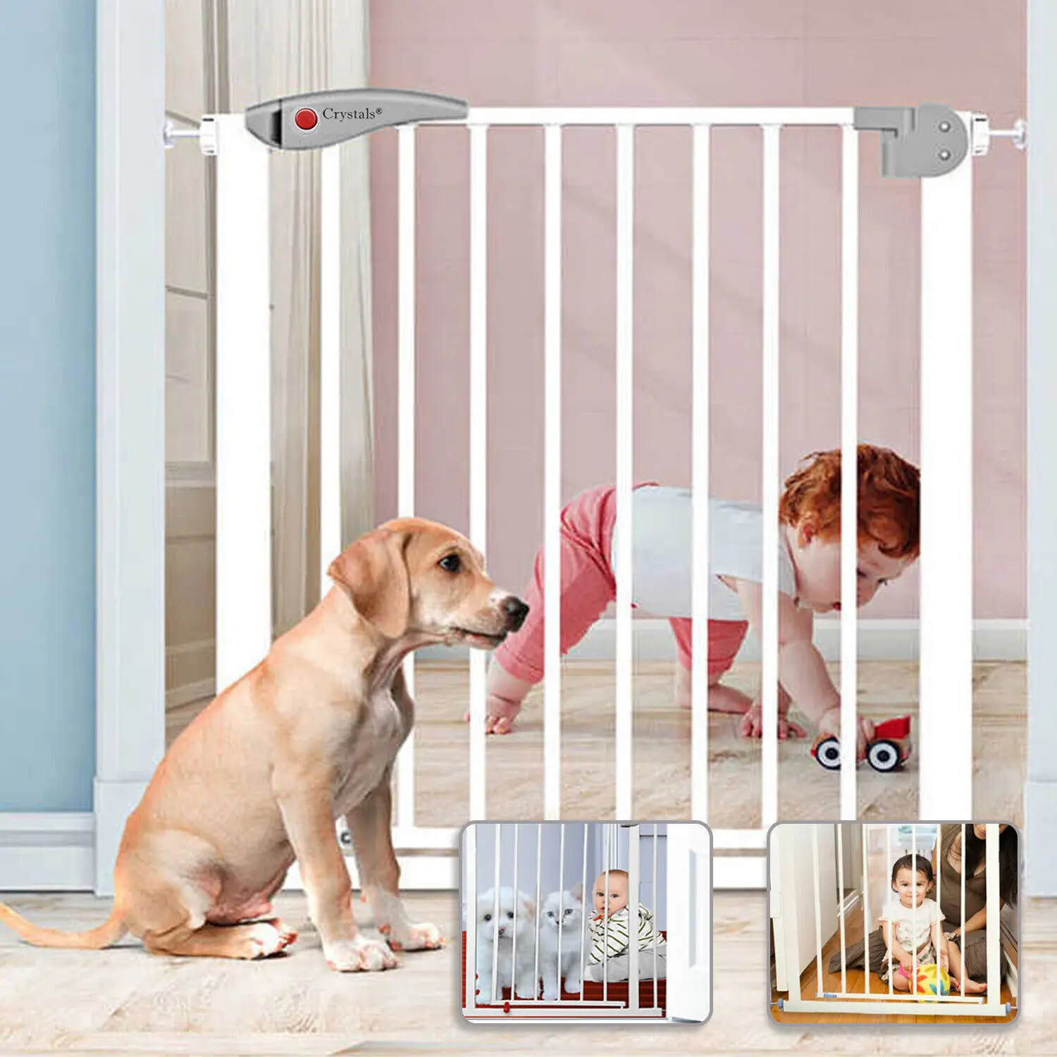 Baby Safety Gate Home Pet Dog Barrier Stair Safe Secure Doorway Guard 75 to 85cm