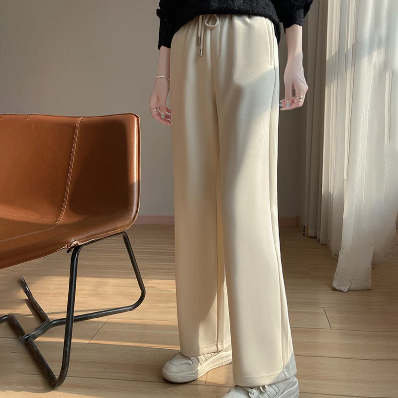 Spring and Autumn New Lyocell Casual Pants Women's Comfortable High Waist Fashion Joker Slim Straight Wide-leg Pants