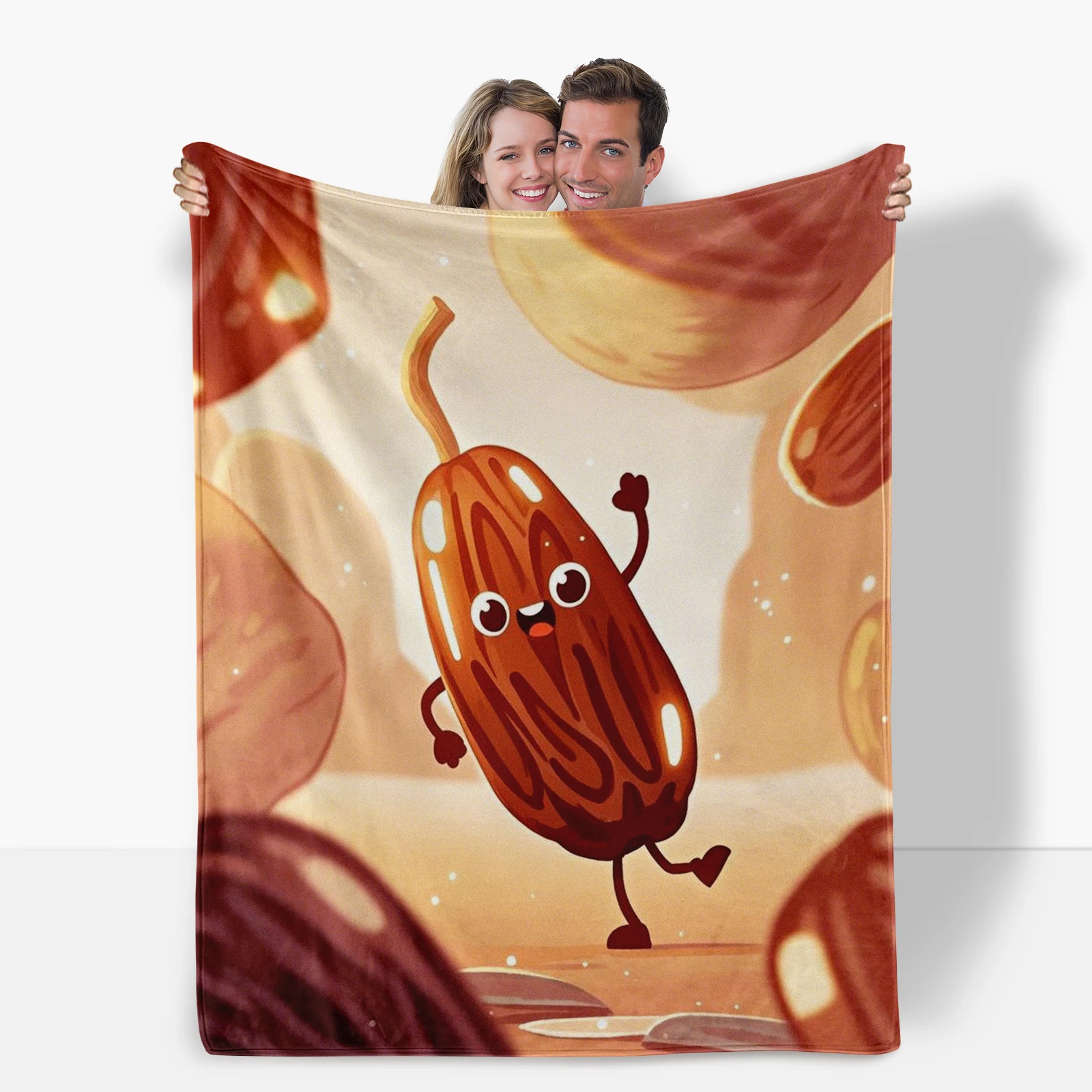 Memorial Blanket Featuring Anthropomorphic Cartoon Dates Ideal For Family Gatherings Or Kids Birthdays