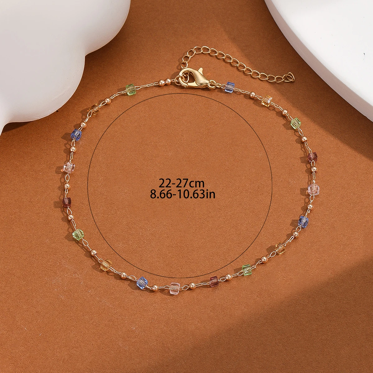 CHENGXUN Colorful Beaded Foot Chain Sandbeach Birthday Party Anniversary Jewelry Gift for Women Girls