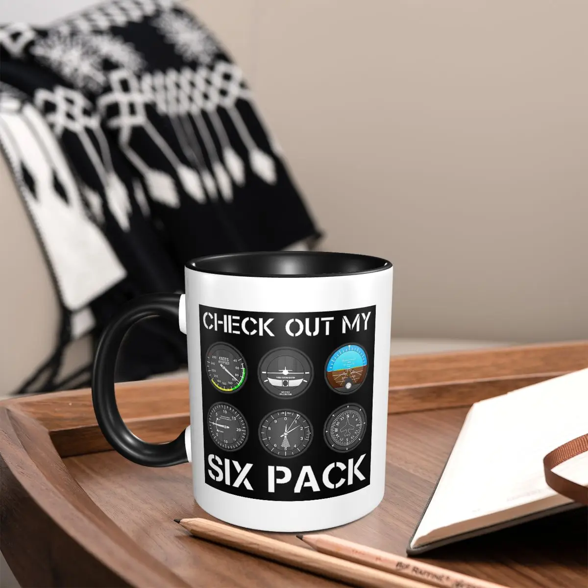 مضحك الطيار الأعلى طائرة ستة حزمة أدوات الطيران القدح مضحك أكواب القهوة السيراميك أكواب الشاي كوب حليب درينكوير هدايا للأصدقاء