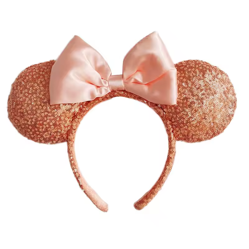 2026 Mickey Mouse Ears Headband 2025 Cinderella Rapunzel Princess Bow Minnie Ear Headwear for Adult Kids Holiday Hairband - Image 40