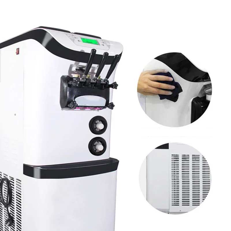 Nuovo distributore automatico di frappè per gelato morbido da tavolo con gelato a 3 gusti 36-42L / H