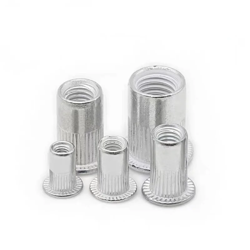 10-50 Pcs M3 M4 M5 M6 M8 M10 M12 Rivet Gun Aluminum Alloy Rivnut Flat Head Threaded Rivet Insert Nutsert Cap Rivet Nut Rustproof