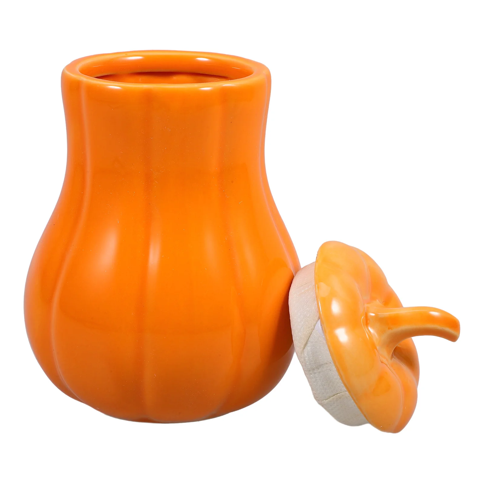 

Ceramic Pumpkin Storage Jar Decorative Tea Canister Candy Container Sealed Kitchen Counter Snack Jar Ceramic Jars