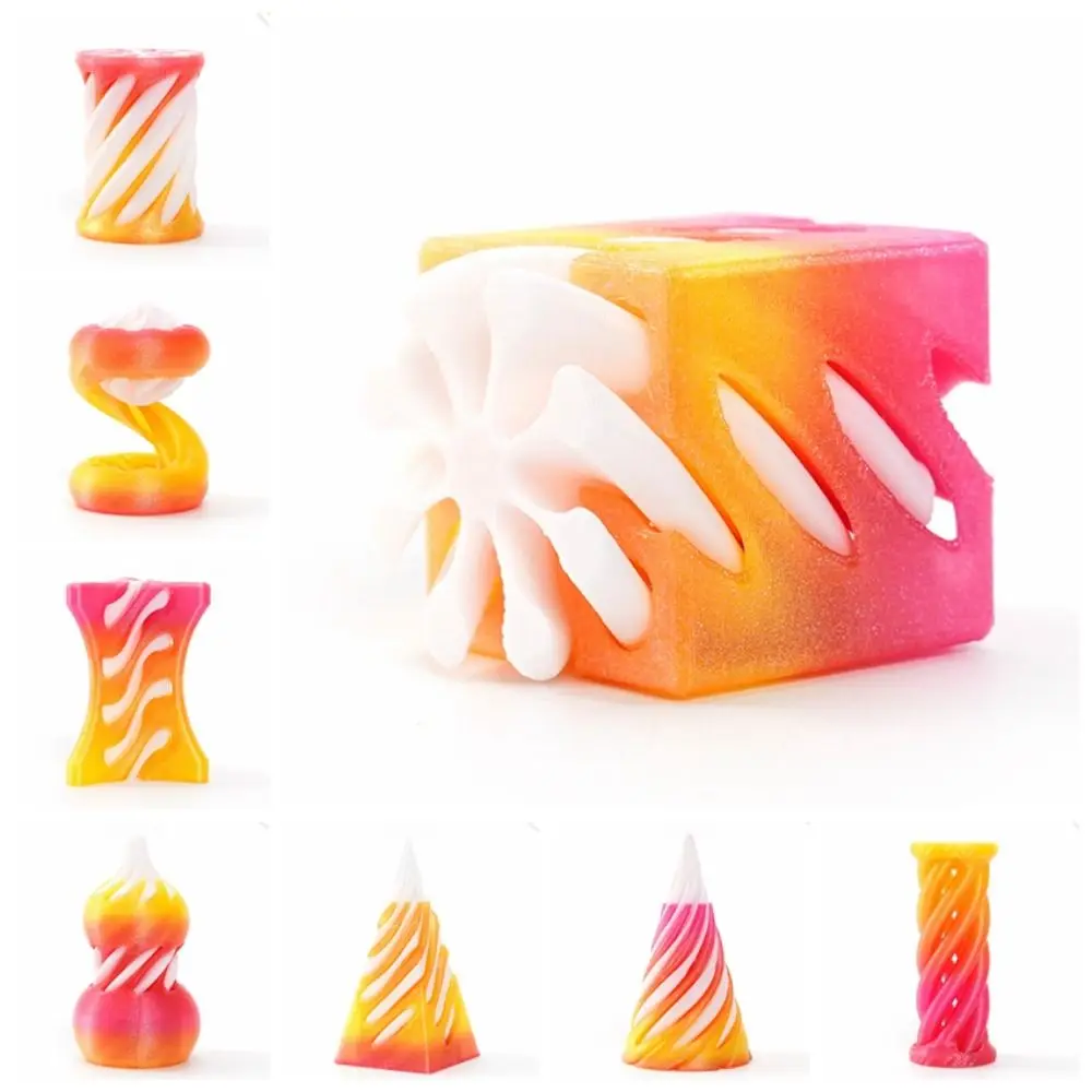 Scultura passthrough Cono a spirale stampato in 3D Filo vortice Mini ornamenti decorativi a piramide impossibili