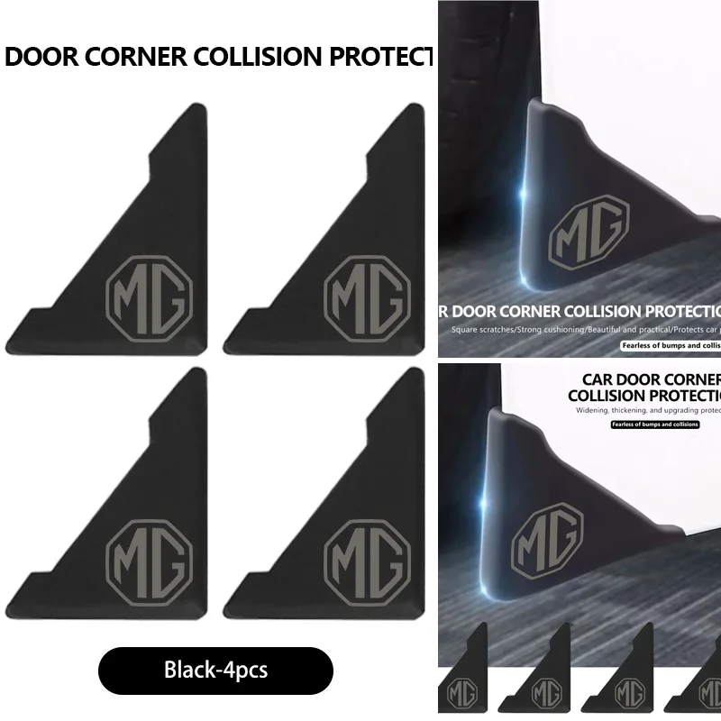 4Pcs Flexible Silicone Vehicle Door Corner Protection Sleeve Anti-Bump Guard Buffer Suitable for MG ZS HS MG3 MG4 EV MG5 MG6