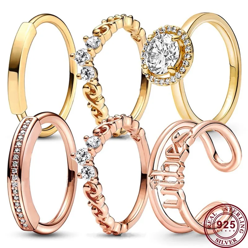

New Hot 925 Silver Classic Signature Series Vortex Crown Women's Logo Ring Wedding Party High Quality DIY Fashion Charm Jewelry