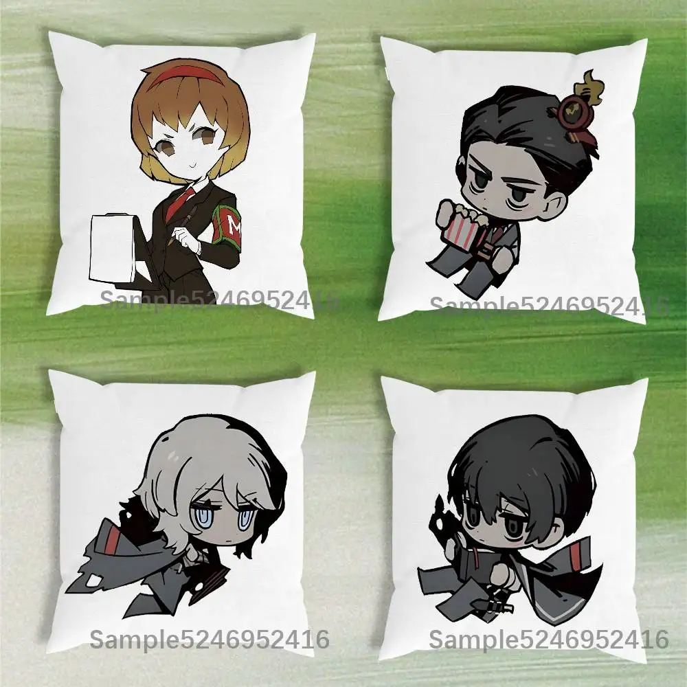 L-Limbus Company Chibi Pillow Case Short Plush Sofa Decorative Gift Home Double-sided Printing Cushio