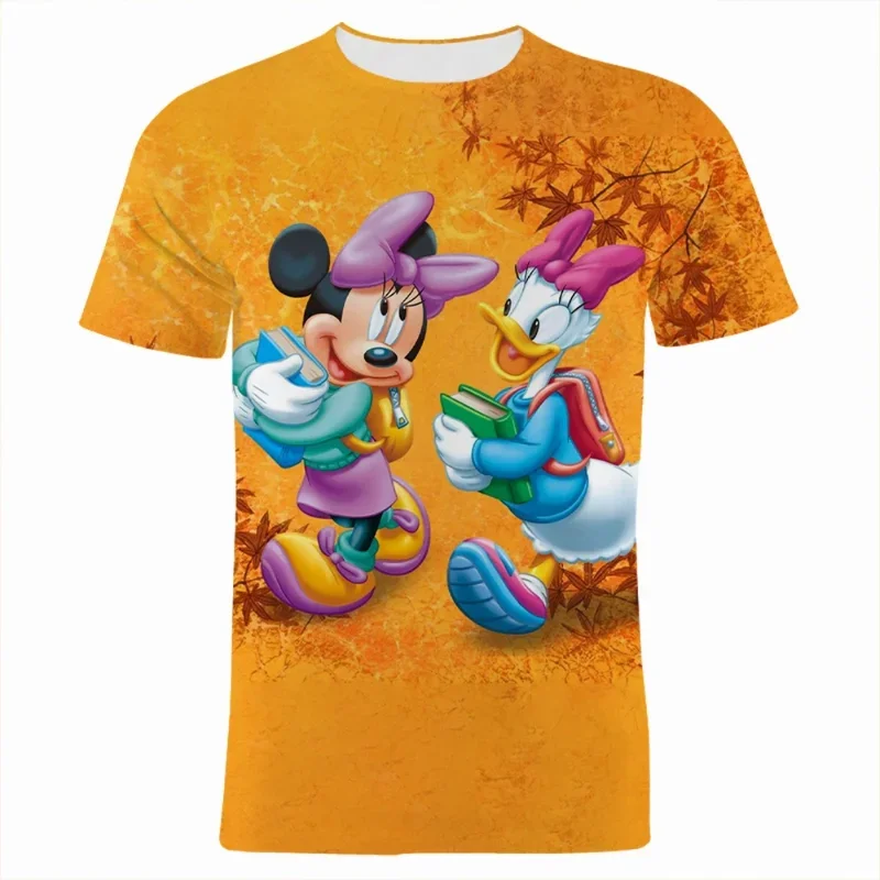 2024 Disney Donald Duck 3D Print T-Shirt Cartoon Boys Girls Casual oversize T Shirt bambini Street Unisex top