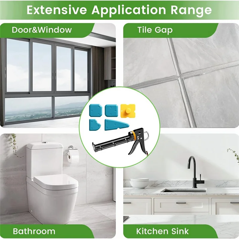 A04G-For Caulking Tool Set With Caulk Gun Kit& Remover Tool- Putty Knife Included For Efficient Shower& Bathroom Use