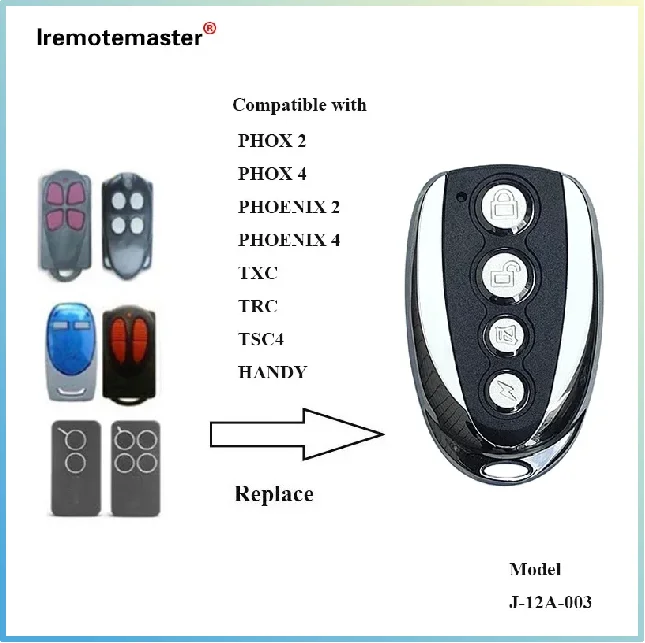 For PHOX2 PHOX4 433MHz Rolling Code Duplicator Opener PHOENIX 2 4 PHOENIX2 PHOENIX4 TRC TRC4 TXC TSC4 Garage Door Remote Control