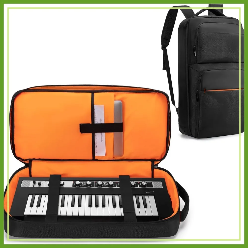 

37-Key Keyboard Travel Bag Backpack Protective Case for MIDI Controller Laptop Accessories 21.9x10.9x3 in