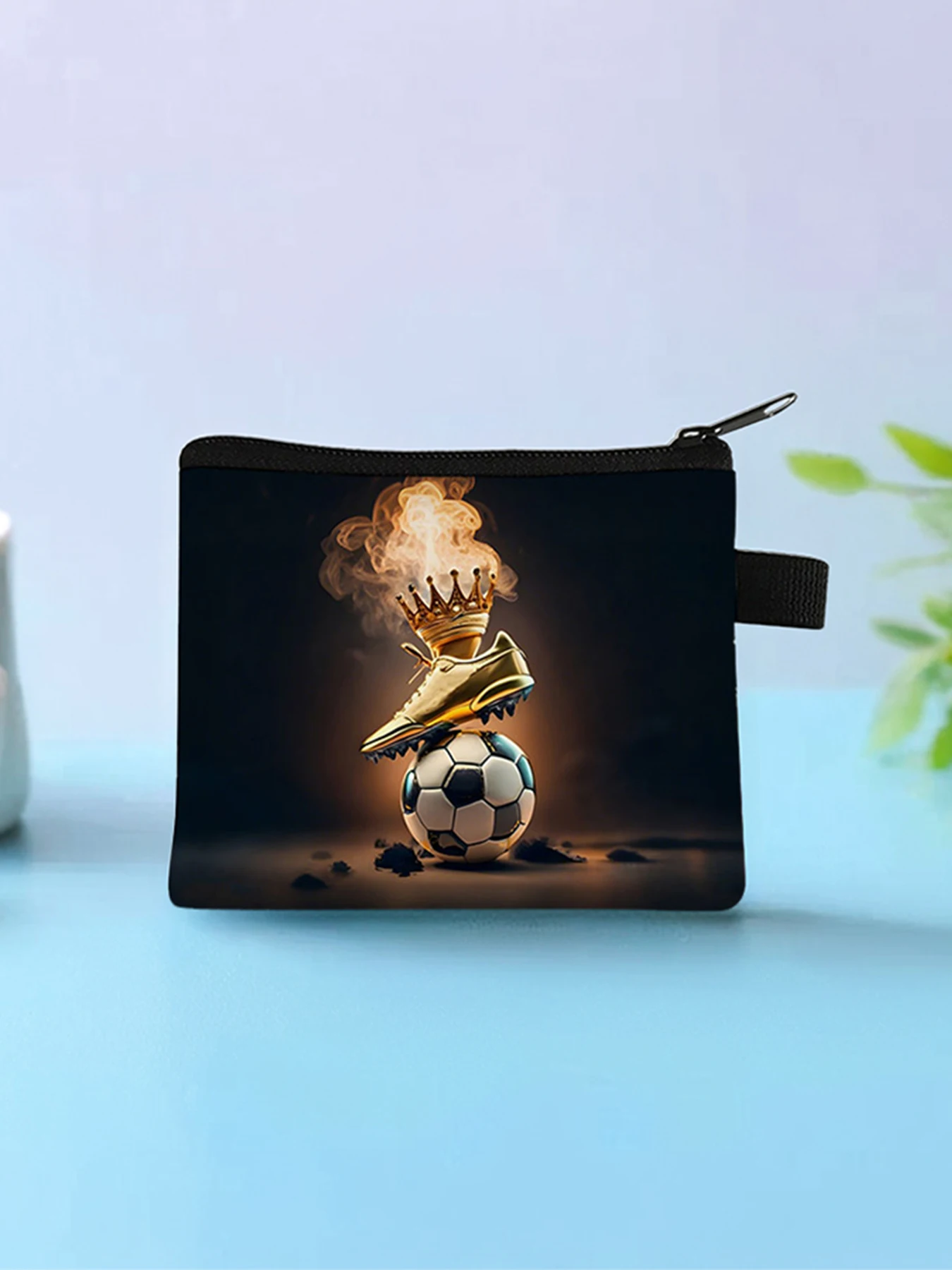 كرة القدم نمط الكرتون محفظة نسائية للعملات المعدنية المفاتيح محفظة صغيرة منظم البطاقات مفتاح الحقيبة السيدات حقيبة المال للبنين/الفتيات الأطفال