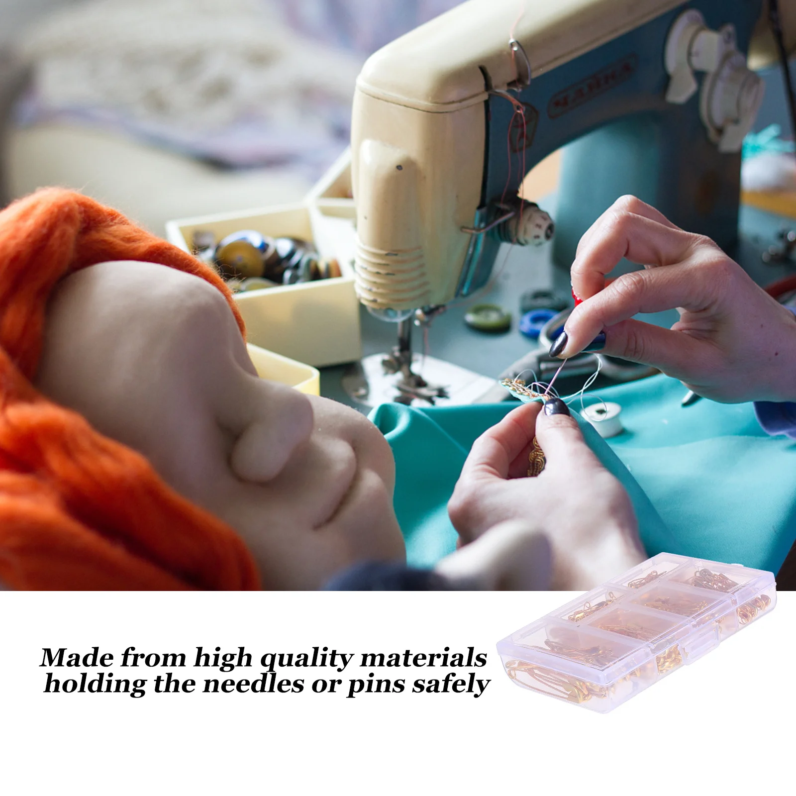 

250pcs Safety Pin Metal Clothes Pin Sewing Accessories Locking Clasp Rust Resistant Nickel Plated Steel Storage Box Included