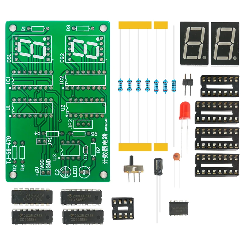 0-60 secondi Timer di conteggio cronometro semplice Kit fai da te digitale Kit di componenti elettronici per circuiti stampati