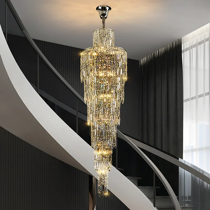 Modern home decoration crystal chandelier, stair Pendant lamp, living room Pendant lights, interior lighting