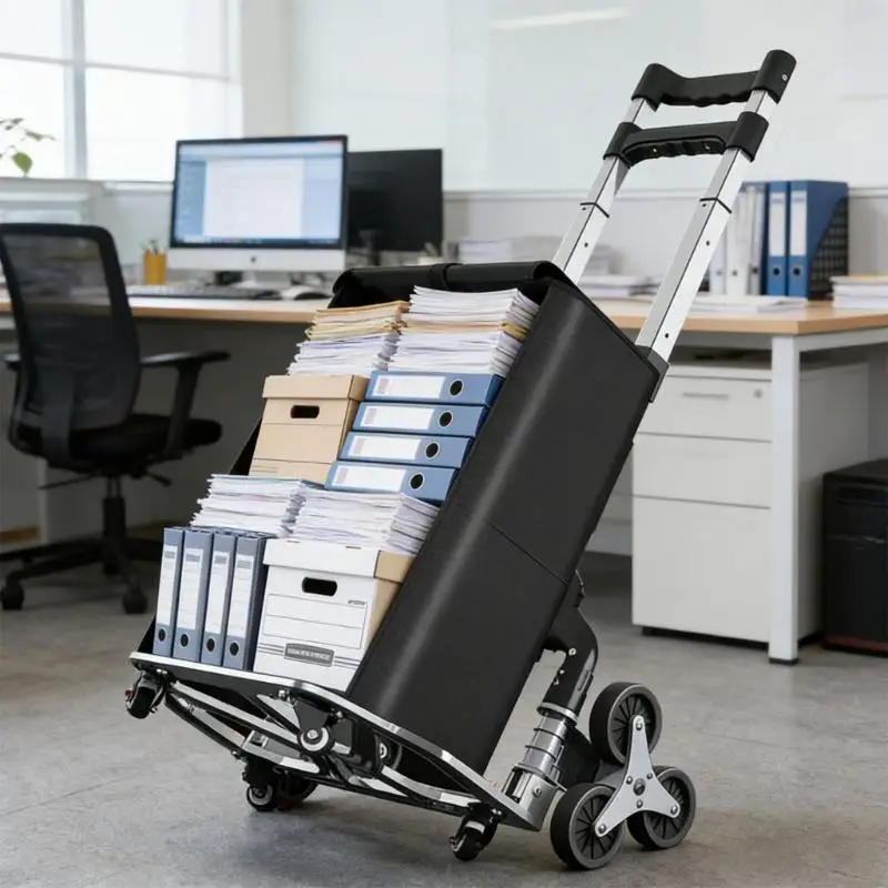 Pack of 1 Use Folding Carriers 220.46 Lbs Load Bearing Easy Fold Design Ergonomic Grip Quiet Rollers for Versatile Applications