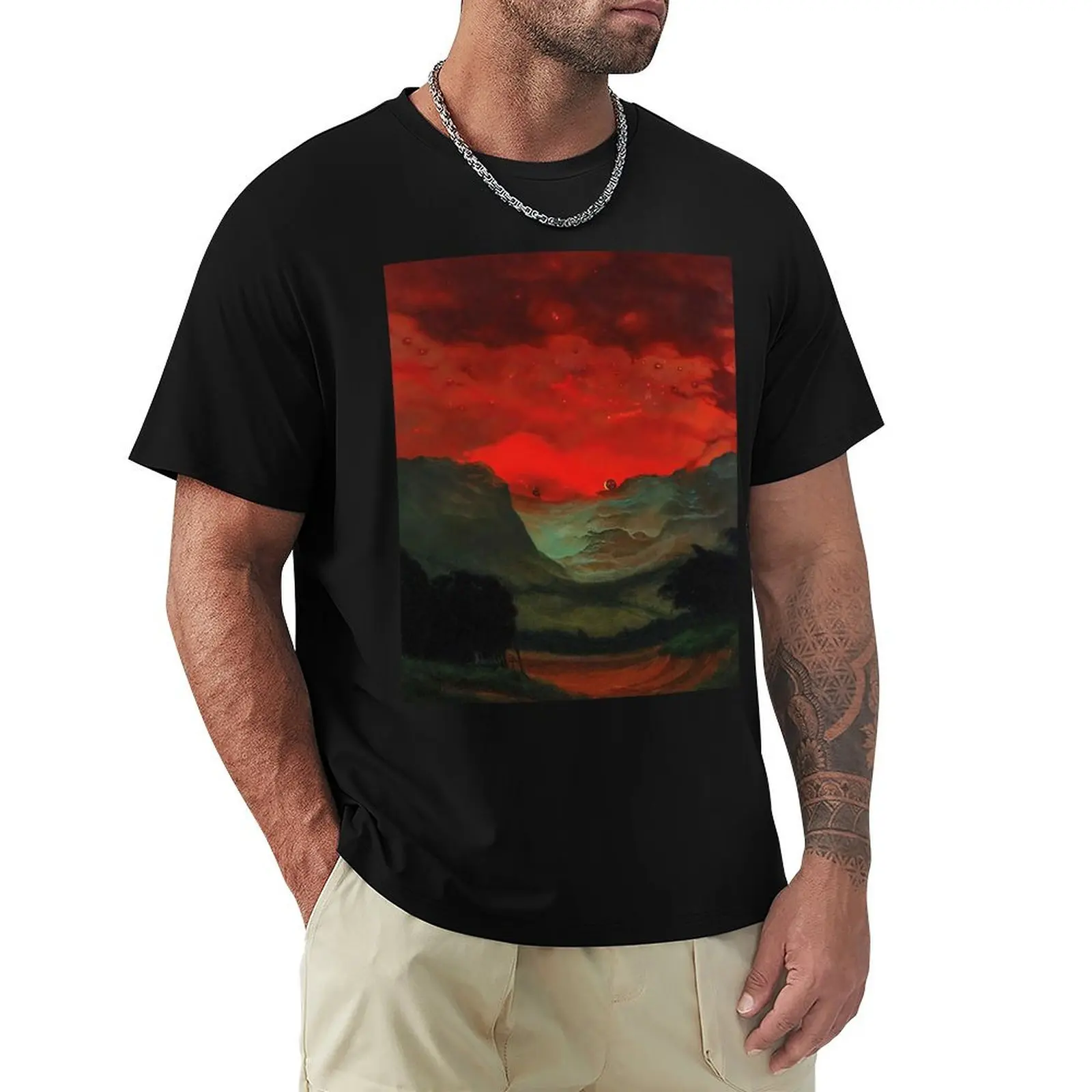 

Untitled (Red Sky) by Zdzislaw Beksinski T-Shirt oversized graphic tee luxury t-shirt mens t shirts