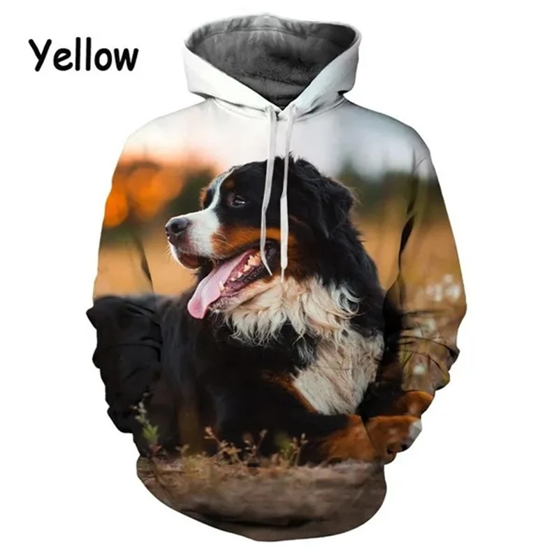 Funny Cute Bernese Mountain Dog 3d Print Hoodies Spring Autumn Fashion Casual Long Sleeve Animel Hoodies For Men Women Chilren