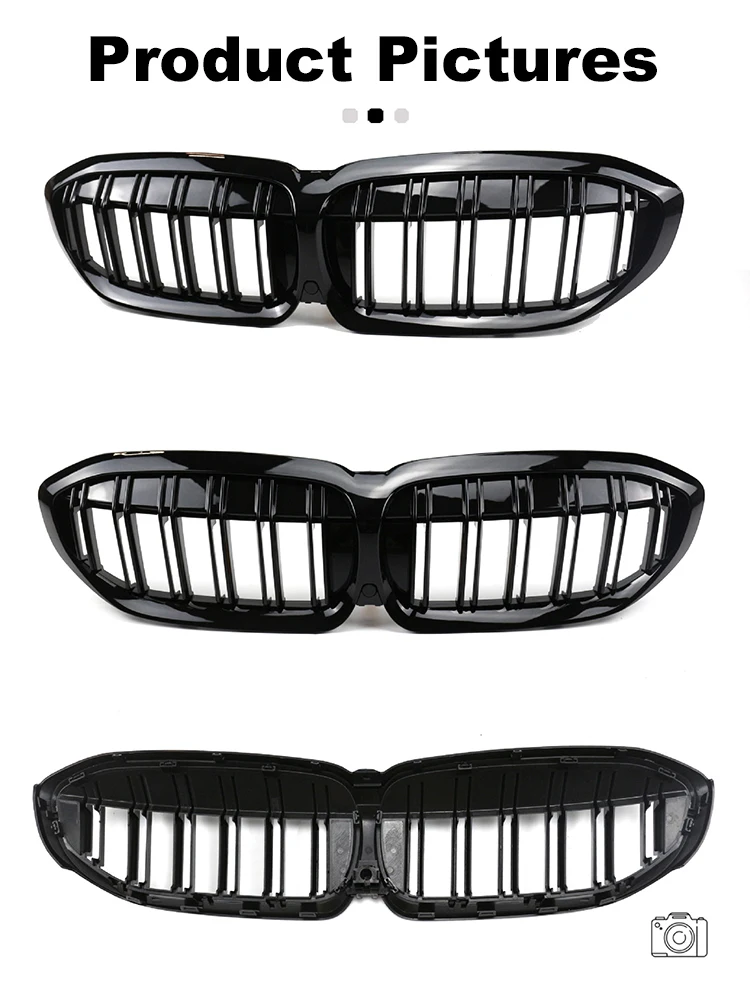 

3 серии G20 G28 2020+ ABS глянцевый черный двухлинейный передний решетка с двойной планкой G20 Передняя решетка для BMW G20 G28