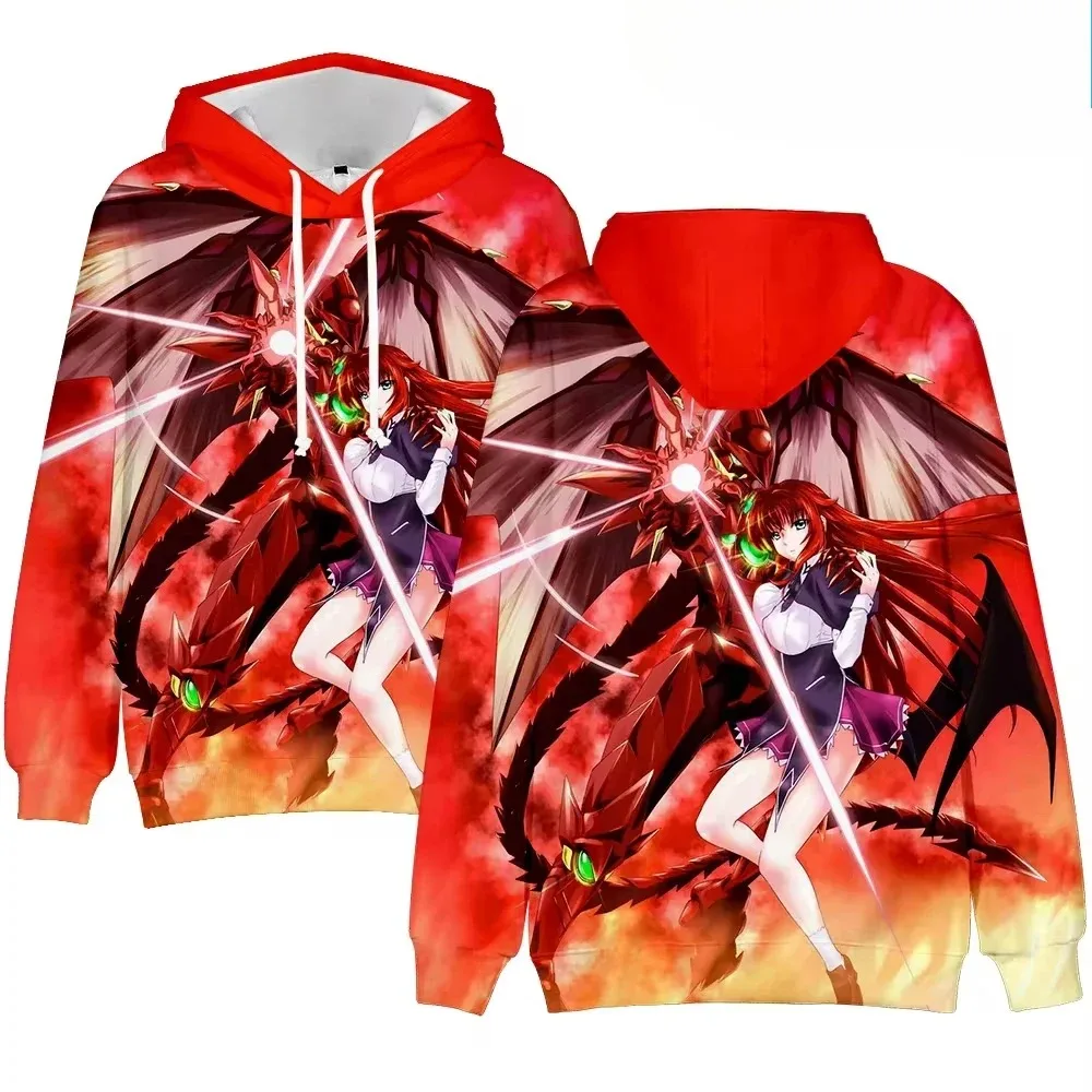 Caliente escuela secundaria DxD Rias Gremory Merch sudaderas con capucha pulóveres mujeres hombres moda Casual HipHop sudaderas de manga larga